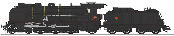 REE Modeles MB-135 - French Steam Locomotive Class 231G of the SNCF REIMS Depot, double smoke stack, large smoke deflect